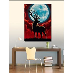 Kanvas Tablo Dolunay Ve Geyik 70x100 cm