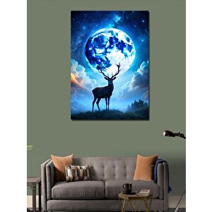 Kanvas Tablo Geyik Ve Dolunay 70x100 cm