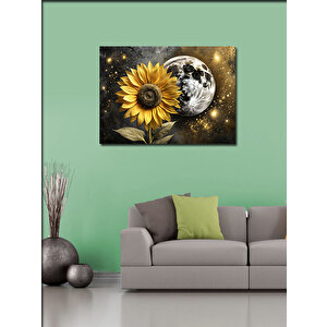 Kanvas Tablo Ayçiçeği Ve Dolunay 70x100 cm