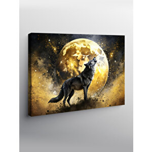 Kanvas Tablo Dolunay Ve Bozkurt 70x100 cm