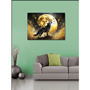 Kanvas Tablo Dolunay Ve Bozkurt 70x100 cm