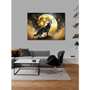 Kanvas Tablo Dolunay Ve Bozkurt 70x100 cm