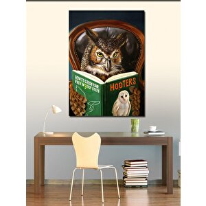Kanvas Tablo Kitap Okuyan Baykuş