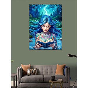 Kanvas Tablo Mavi Saçlı Kız 70x100 cm