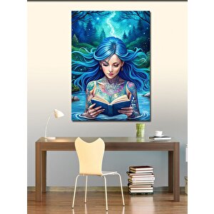 Kanvas Tablo Mavi Saçlı Kız 70x100 cm