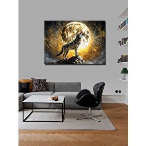 Kanvas Tablo Bozkurt  Ve Dolunay 70x100 cm