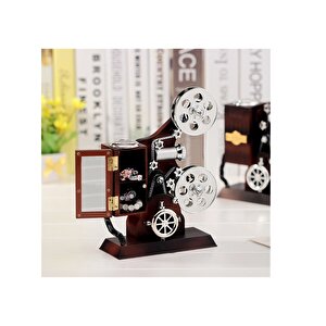 Film Makinesi Müzik Kutusu, Kahverengi, 21x16 Kahverengi