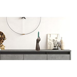 Meşale Mumluk Polyester, Siyah, 22x8 Siyah