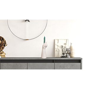 Meşale Mumluk Polyester, Beyaz, 22x8 Beyaz
