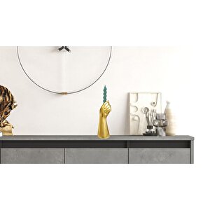 Meşale Mumluk Polyester, Altın, 22x8 Altın