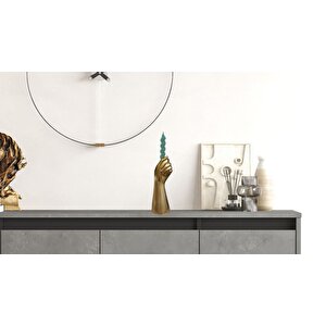 Meşale Mumluk Polyester, Bronz, 22x8 Bronz
