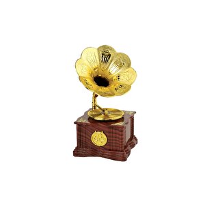Gramofon Müzik Kutusu, Kahverengi, 17x9 Kahverengi