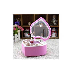 Kalp Müzik Kutusu, Pembe, 15x7 Pembe