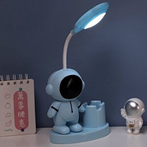 Astronot Masa Lambası Ve Kalemli̇k, Mavi̇, 24x15 Mavi