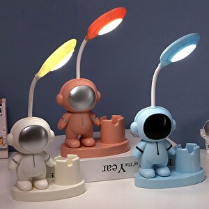 Astronot Masa Lambası Ve Kalemli̇k, Pembe, 24x15 Pembe