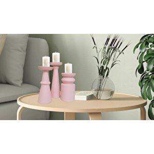 Lukna Seramik Mumluk Seti, Pembe, 24x9 Pembe