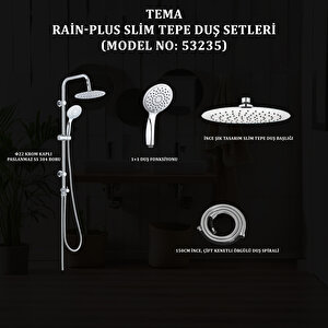 Tema Rain-plus-slım Tepe Duş Setleri (model No: 53235)