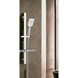 Eca Lia Banyo Bataryası + T-may Belen Kare Borulu Hareketli Sürgülü Duş Seti Üst Takımı