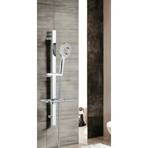 Eca Tiera Banyo Bataryası + T-may Kalemli Kare Borulu Hareketli Sürgülü Duş Seti Üst Takımı