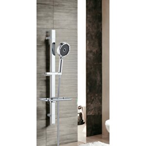 Eca Lia Banyo Bataryası + T-may Kağan Kare Borulu Hareketli Sürgülü Duş Seti Üst Takımı