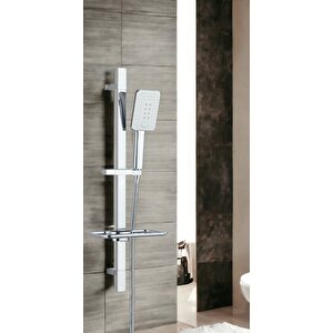 Eca Natura Banyo Bataryası  + T-may Çınar Kare Borulu Hareketli Sürgülü Duş Seti Üst Takımı