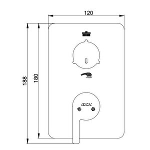 Eca İcon Ankastre Banyo Bataryası Sıva Üstü 2 Yollu 102167231h-kde
