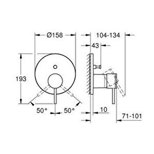 Grohe Atrio Tek Kollu Banyo Bataryası, 2 Yollu Yönlendiricili - 24355000