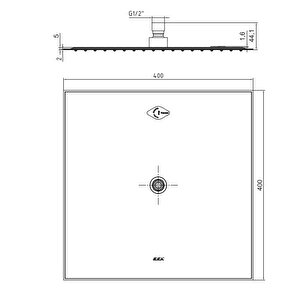 Eca Banyo İnce Kare Tepe Duş Başlığı 40x40 102145046