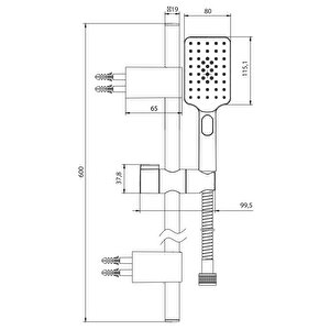 Eca Tiera Plus Banyo Hareketli Sürgülü Duş Seti Üst Takımı Mat Siyah 102146092c1