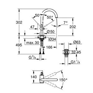 Atrio Tek Kumandalı Lavabo Bataryası 1/2" L-boyut - 24362000