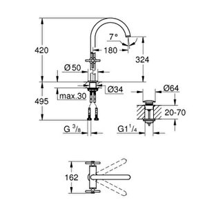 Grohe Atrio Lavabo Bataryası, 1/2" Xl-boyut - 21149dc0