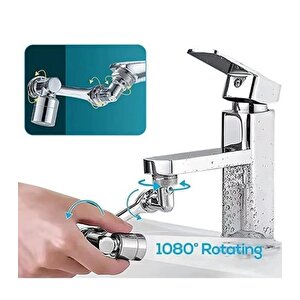 1080 Derece Dönen Hareketli Musluk Başlığı Banyo Mutfak Musluk Başlığı Robotik Musluk Ucu Uzatma Aparatı