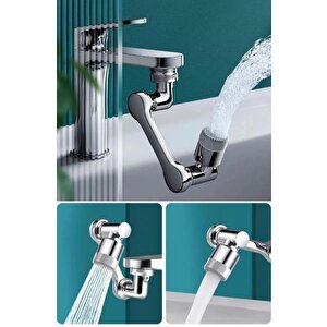 1080 Derece Dönen Hareketli Musluk Başlığı Banyo Mutfak Musluk Başlığı Robotik Musluk Ucu Uzatma Aparatı