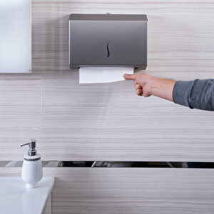 Vellora , Z Katlı Premium Kağıt Havluluk Dispenseri Aisi 304 Krom, 200'lü