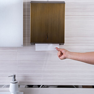 Vellora , Z Katlı Premium Kağıt Havluluk Dispenseri, Aisi 304 Gold Antik 600'lü