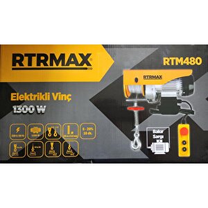 Rtrmax Rtm480 Elektrikli Vinç 1300w Bakır Sargı 20m 800kg Sarı
