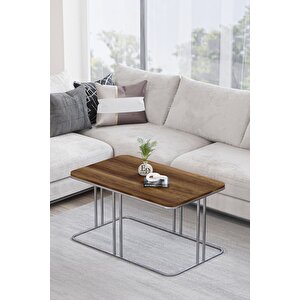 Lyon Orta Sehpa Gümüş Metal - Barok Tabla Gümüş-Barok