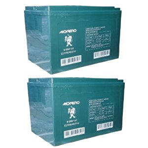 Monero 12v  58 Amper (12v 58ah) 2'li Paket 100 Amper Ebatlarinda Jel Elektri̇kli̇ Bi̇si̇klet Aküsü Ebatlar: 230*150*180mm