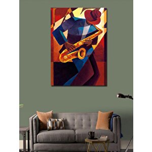 Kanvas Tablo Saksafon Çalan Adam Caz Temalı 70x100 cm
