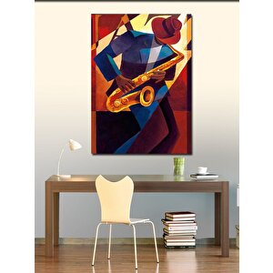 Kanvas Tablo Saksafon Çalan Adam Caz Temalı 70x100 cm
