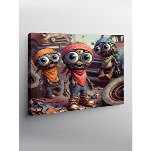 Kanvas Tablo Sevimli Robotlar 70x100 cm