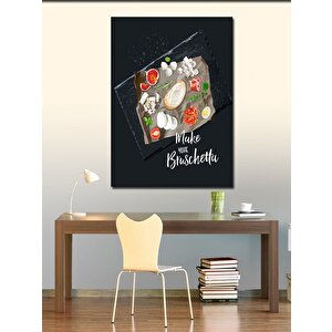 Kanvas Tablo Kahvaltı Tabağı 70x100 cm