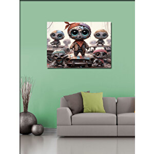 Kanvas Tablo Hurdalıktaki Sevimli Robotlar 70x100 cm