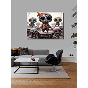Kanvas Tablo Hurdalıktaki Sevimli Robotlar 100x140 cm