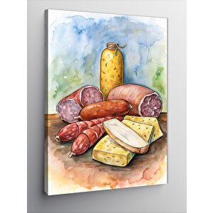 Kanvas Tablo Şarküteri Temalı 100x140 cm