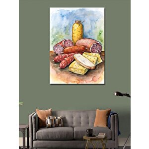 Kanvas Tablo Şarküteri Temalı 100x140 cm