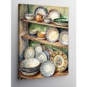 Kanvas Tablo Emaye Tabaklar 70x100 cm