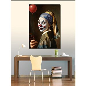 Kanvas Tablo İnci Küpeli Palyaço