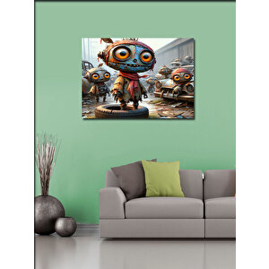 Kanvas Tablo Hurdalıktaki Robotlar 70x100 cm