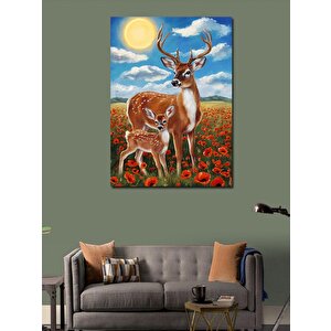 Kanvas Tablo Geyik Ve Yavrusu 70x100 cm